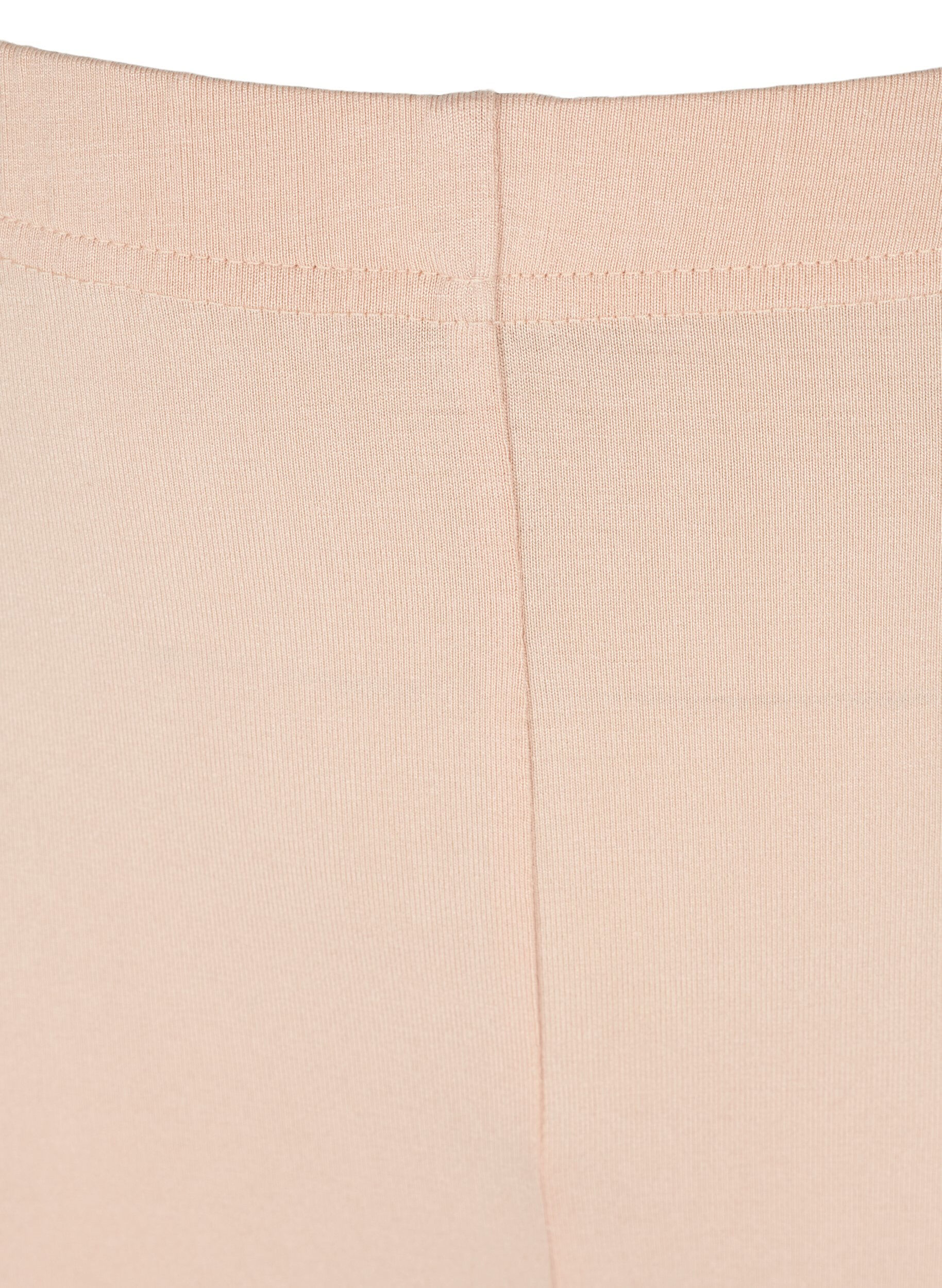 Zizzi Ensfarvede basis cykelshorts, Beige, Packshot image number 2