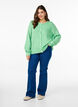 Strikcardigan med uld og knapper, Light G. Green Mel., Model image number 2