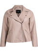 Bikerjakke i imiteret l&aelig;der , Beige, Packshot image number 0