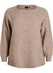 Strikbluse med rhinsten og nitter, Beige, Packshot image number 0
