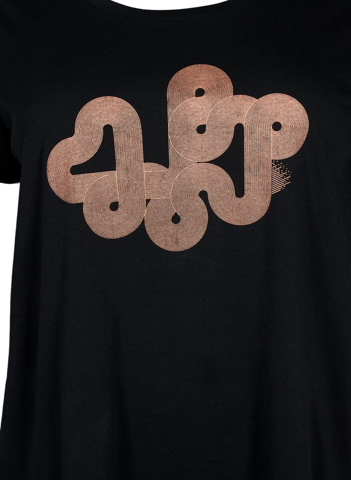 Trænings t-shirt med print, Black w. Graphics, Packshot image number 2