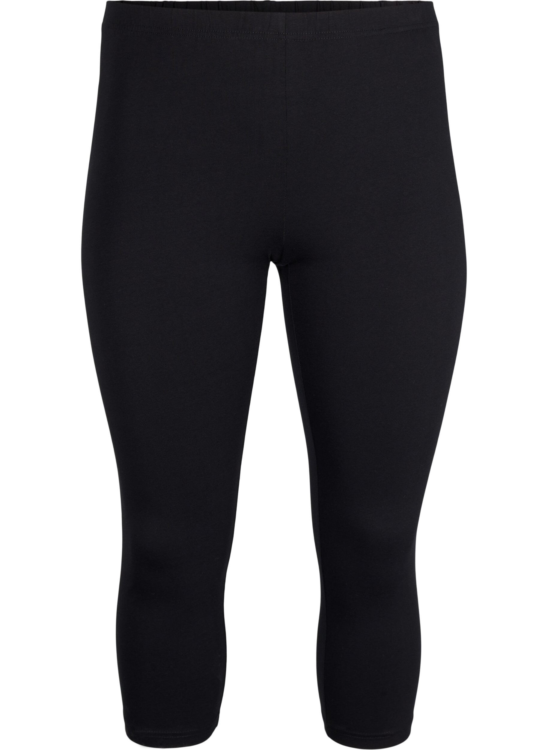 Zizzi FLASH - 2-pak 3/4 leggings i bomuld, Sort, Packshot image number 2