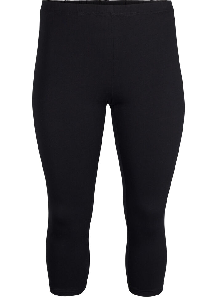 FLASH - 2-pak 3/4 leggings i bomuld, Sort, Packshot image number 2