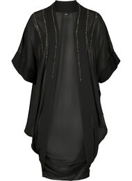 Kimono med 3/4 ærmer og perler, Black