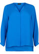 Ensfarvet skjorte med v-udskæring, Princess Blue, Packshot image number 0