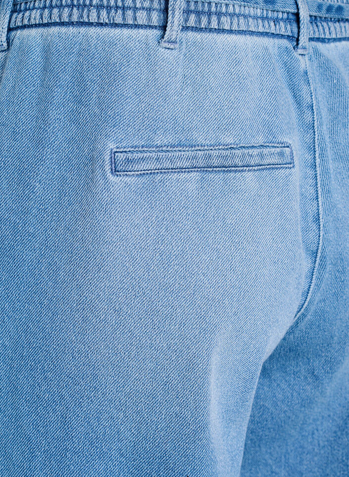 Loose fit jeans med elastisk talje og bindeb&aring;nd, Bl&aring;, Packshot image number 3