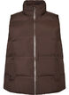 Kort puffervest med h&oslash;j krave, Brun, Packshot image number 0