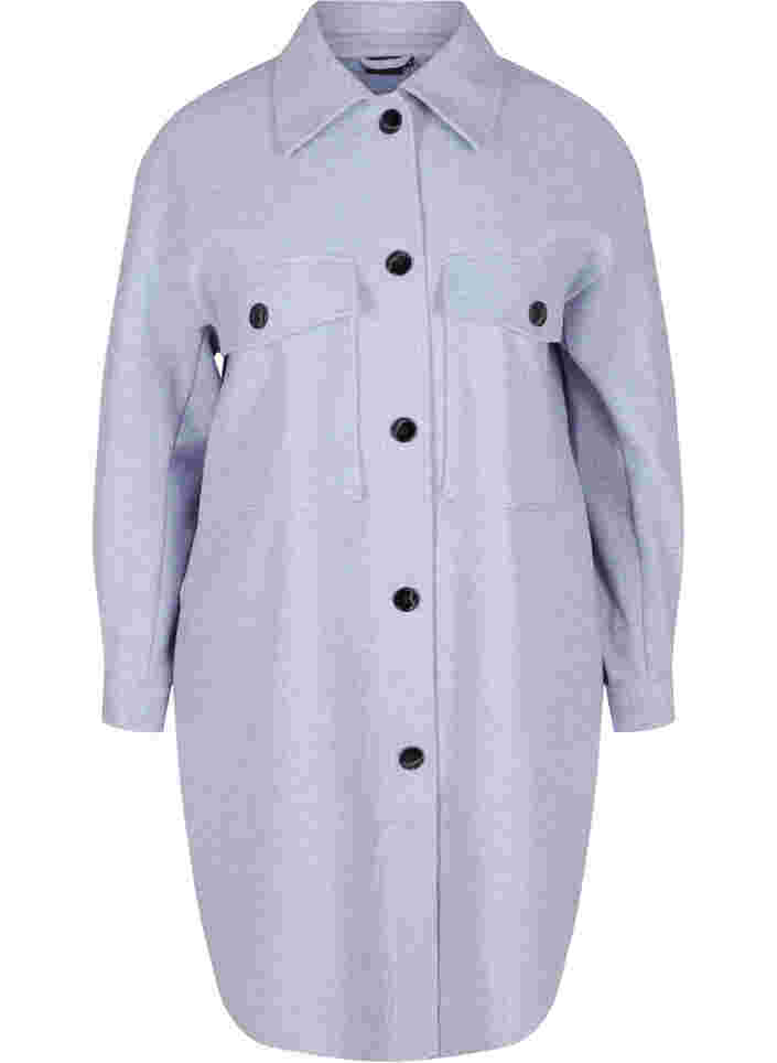 Skjortejakke med knapper og brystlommer, Serenity Mel., Packshot image number 0