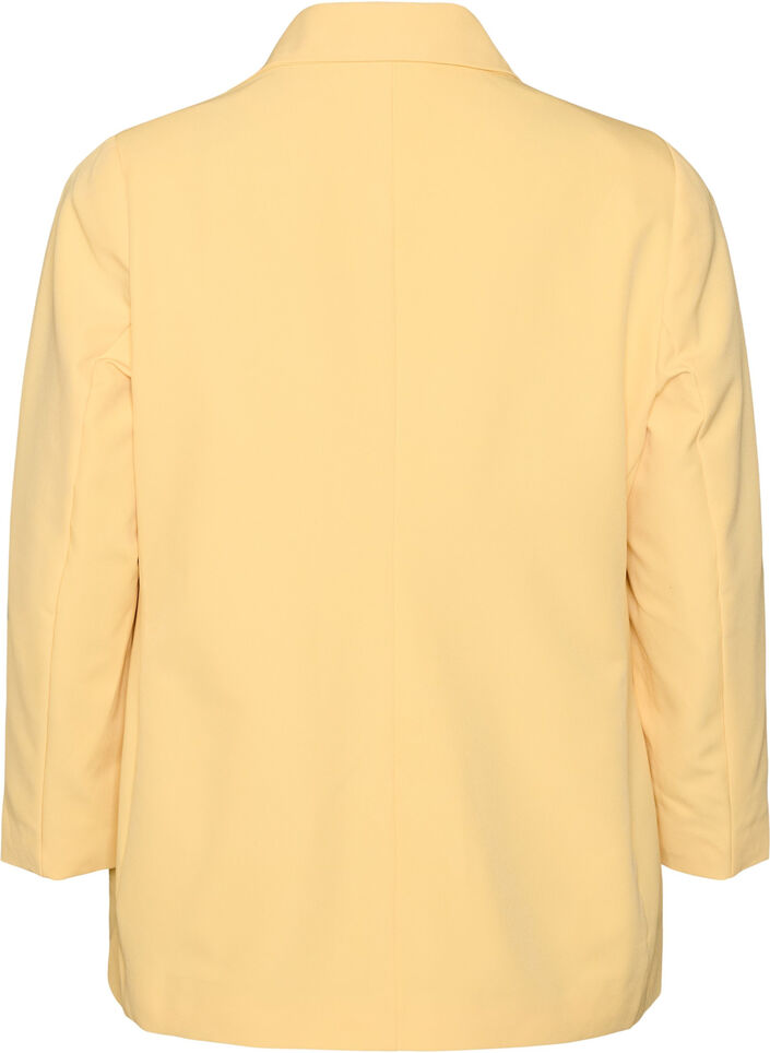 Klassisk blazer med knaplukning, Gul, Packshot image number 1