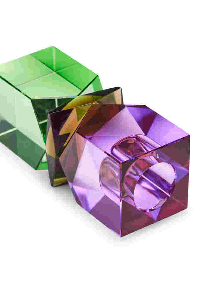 Lysestage i krystalglas, Violet/Mint Comb, Packshot image number 1