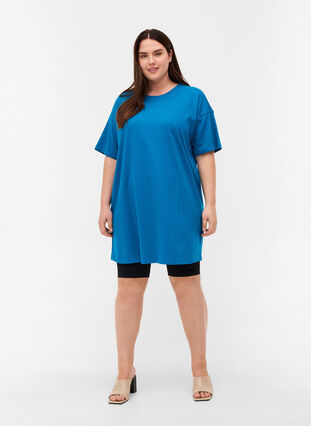 Lang kortærmet t-shirt i bomuld, Fjord Blue, Model image number 2