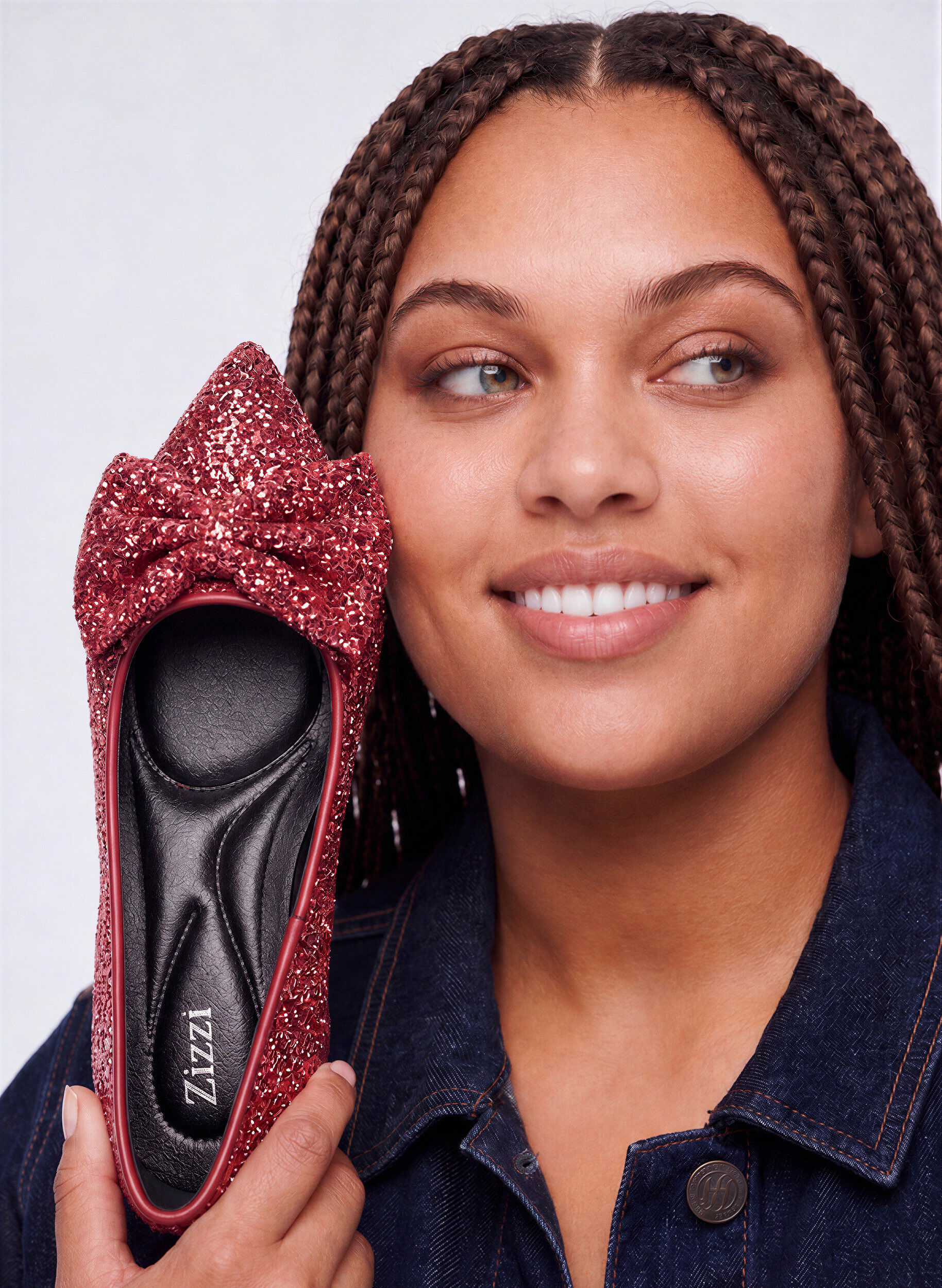 Extra Wide Fit - Glitter pump med sl&oslash;jfe
