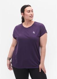 Kortærmet trænings t-shirt, Purple Plumeria, Model