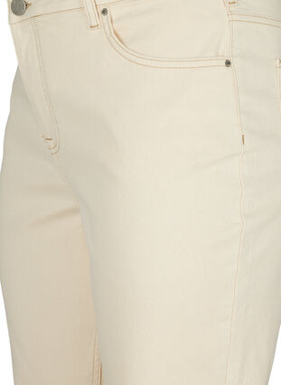 Denim shorts med rå kanter, Light Yellow, Packshot image number 2