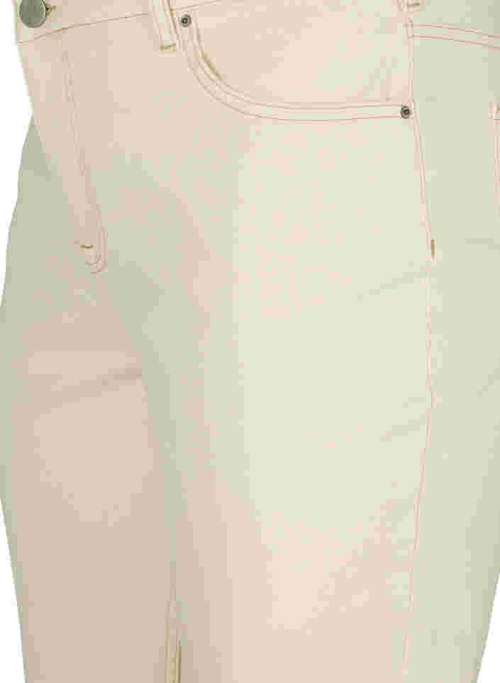 Denim shorts med rå kanter, Light Yellow, Packshot image number 2