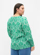 Printet viskosebluse med smock, Jolly Green Oriental, Model image number 1