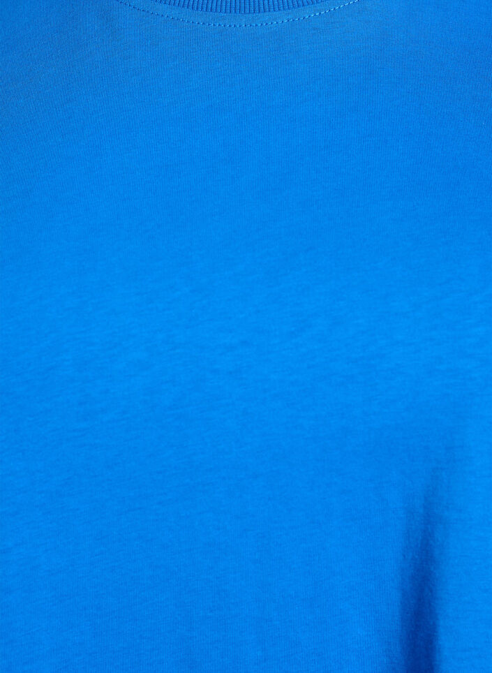 Basis t-shirt i bomuld med rund hals, Bl&aring;, Packshot image number 2
