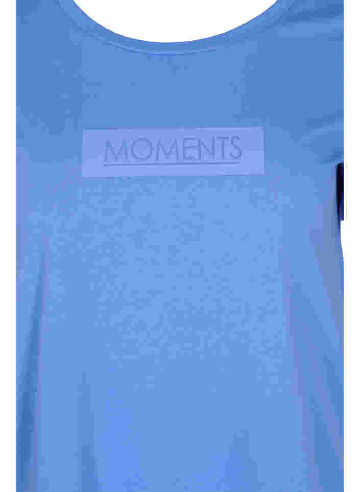 Kortærmet bomulds t-shirt med tryk , Ultramarine TEXT, Packshot image number 2