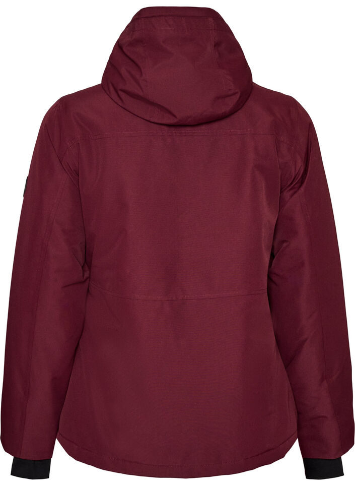 Funktionel ski anorak med h&aelig;tte, R&oslash;d, Packshot image number 1