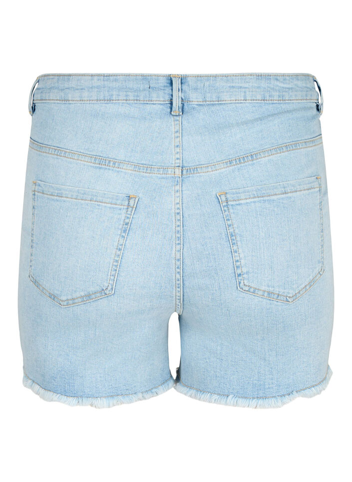 Denimshorts med sliddetaljer, Light Blue Denim, Packshot image number 1