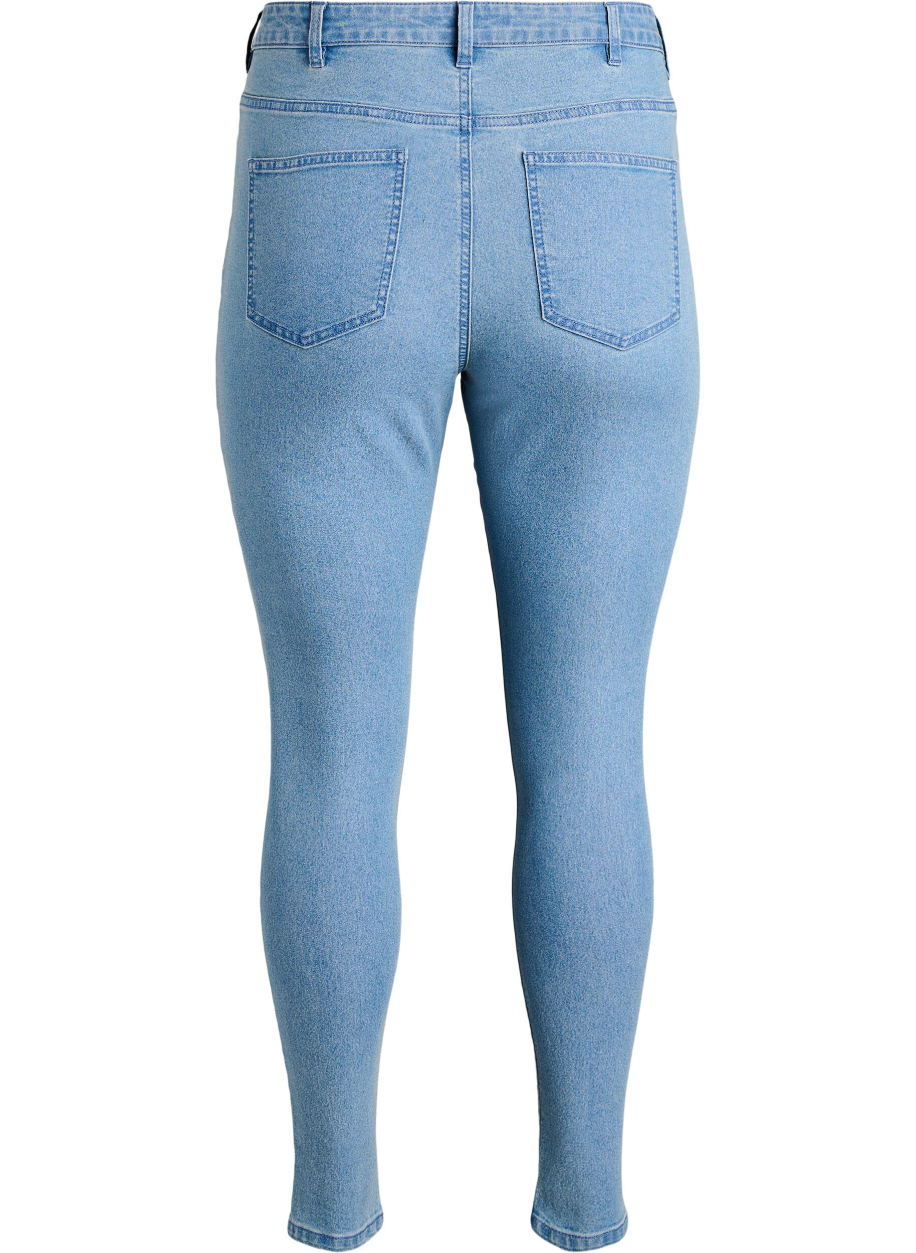 ZizziAmy jeans med h&oslash;j talje og super slim fit, Bl&aring;, Packshot image number 1