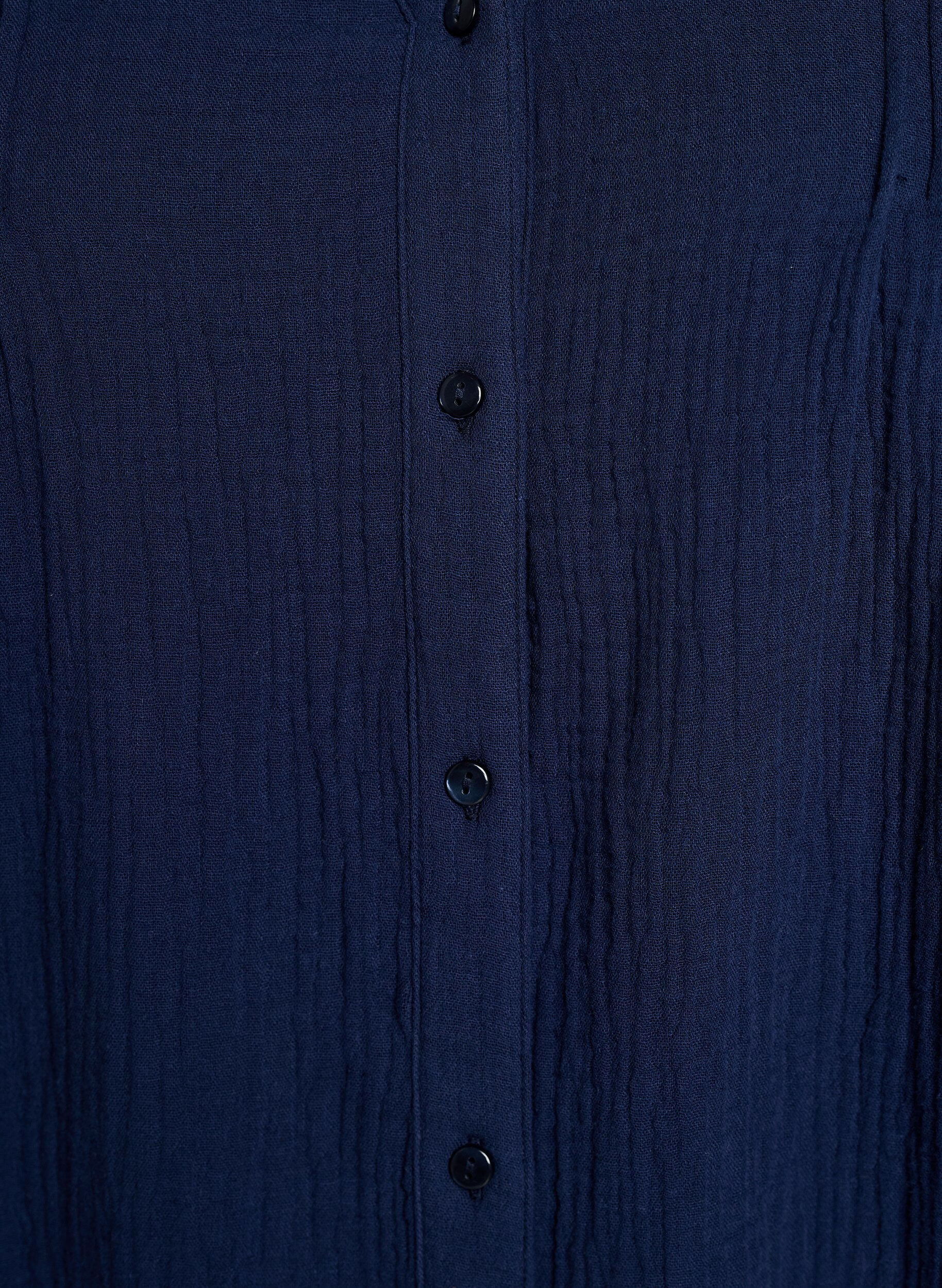 Zizzi Bluse i bomuldsmusselin med broderede detaljer, Bl&aring;, Packshot image number 2