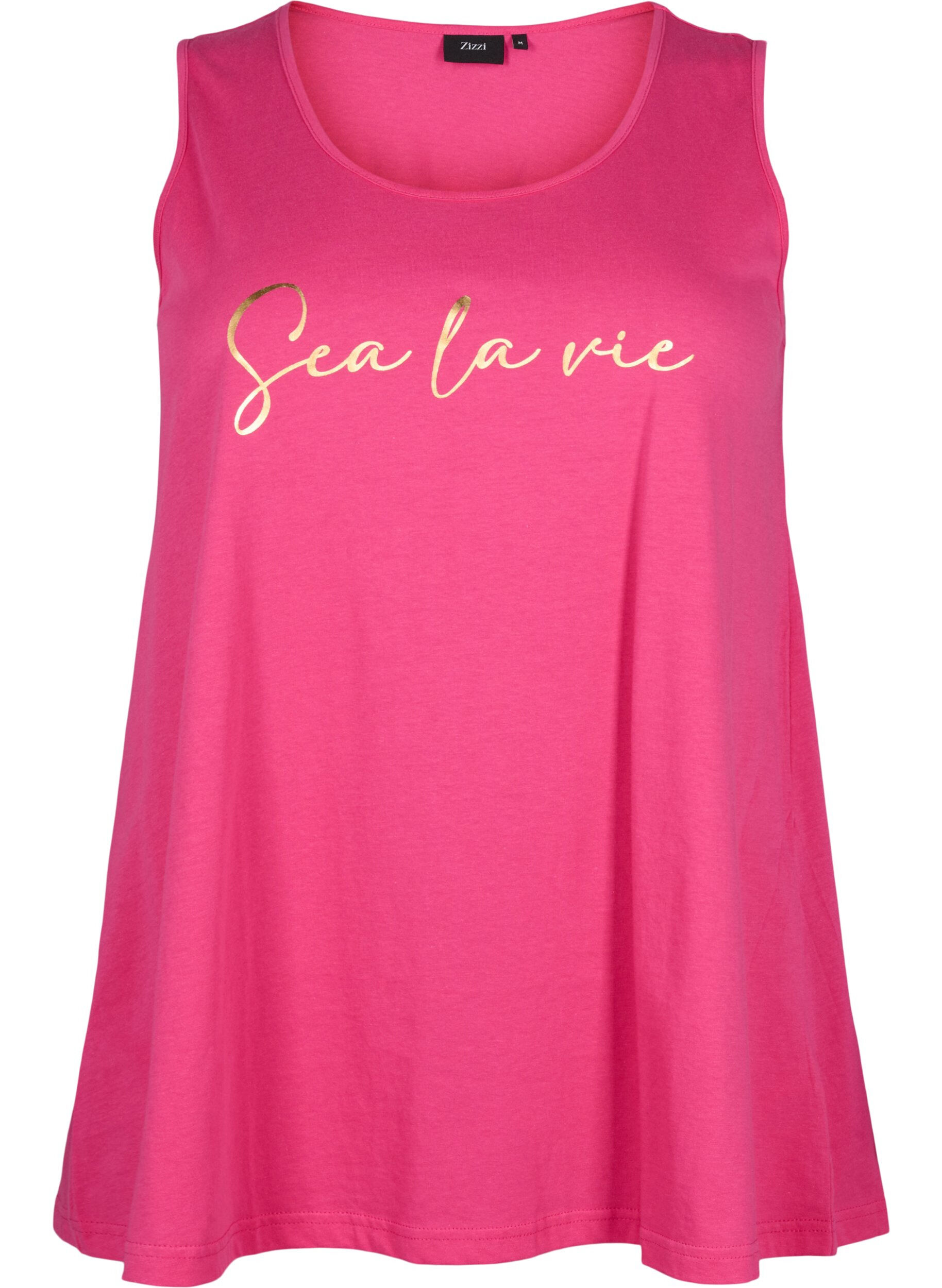 Zizzi Bomuldstop med a-form, Lyser&oslash;d, Packshot image number 0