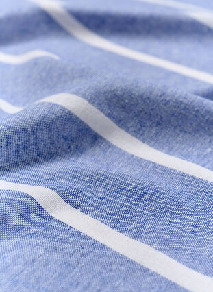 Stribet håndklæde med frynser, Medium Blue Melange, Packshot image number 3