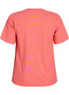 Stribet t-shirt med ribstruktur, Orange, Packshot image number 1