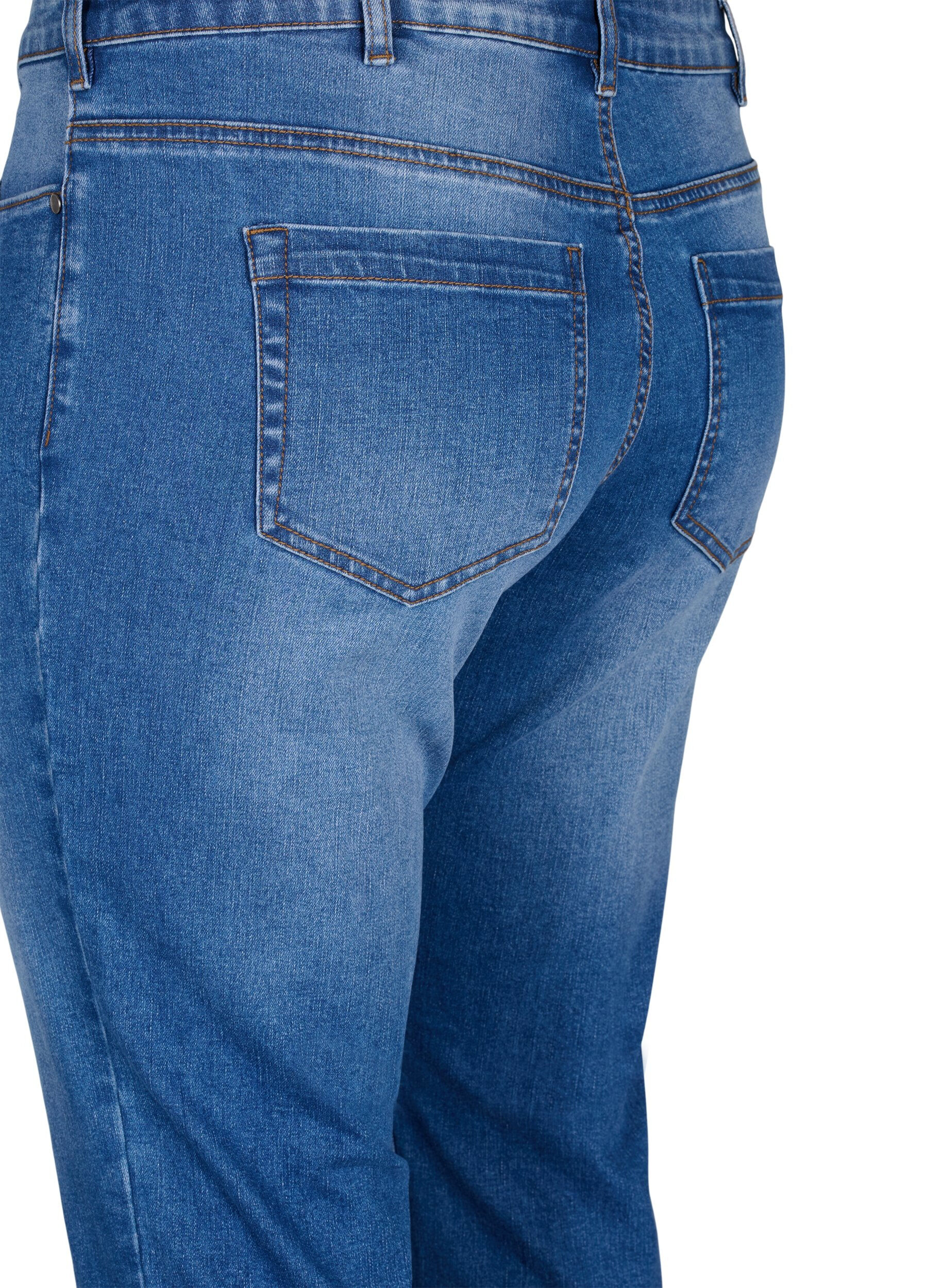 Zizzi Emily slim fit denim knickers, Blue Denim, Packshot image number 3