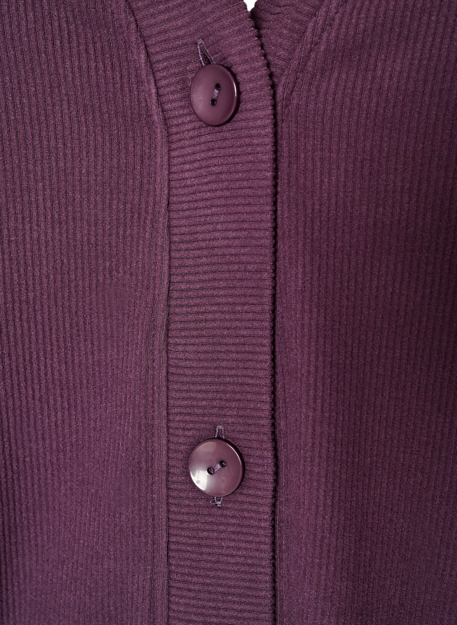 ZizziJerseycardigan med ribstruktur og V-hals, Lilla, Packshot image number 2