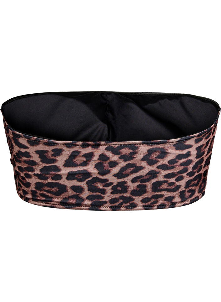 Leopard bandeau-bikinitop, Beige, Packshot
