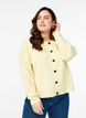 Ribstrikket cardigan med knapper, Gul, Model image number 0