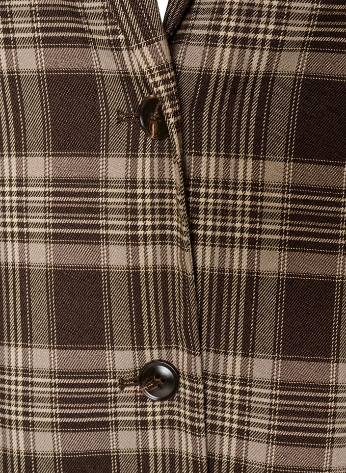 Ternet blazer med lommer og slids, Brun, Packshot image number 2