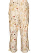 Bukser i viskose med h&oslash;j talje og blomsterprint, Beige, Packshot image number 1
