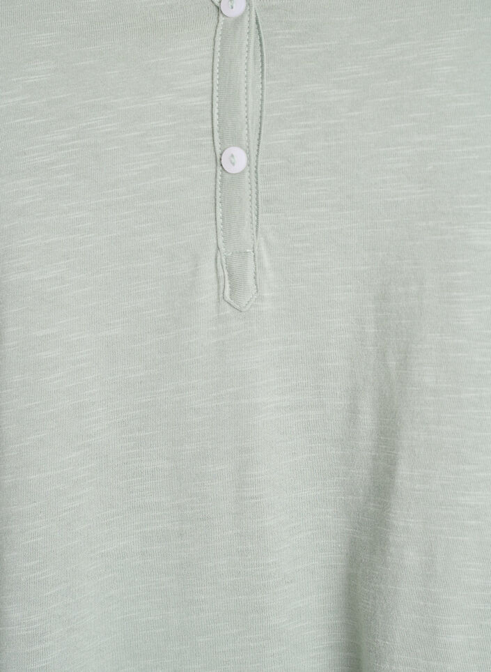 T-shirt med knapdetalje, Gr&oslash;n, Packshot image number 2