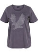 Bomulds t-shirt med acid wash og sten , Dark Grey Wash, Packshot image number 0
