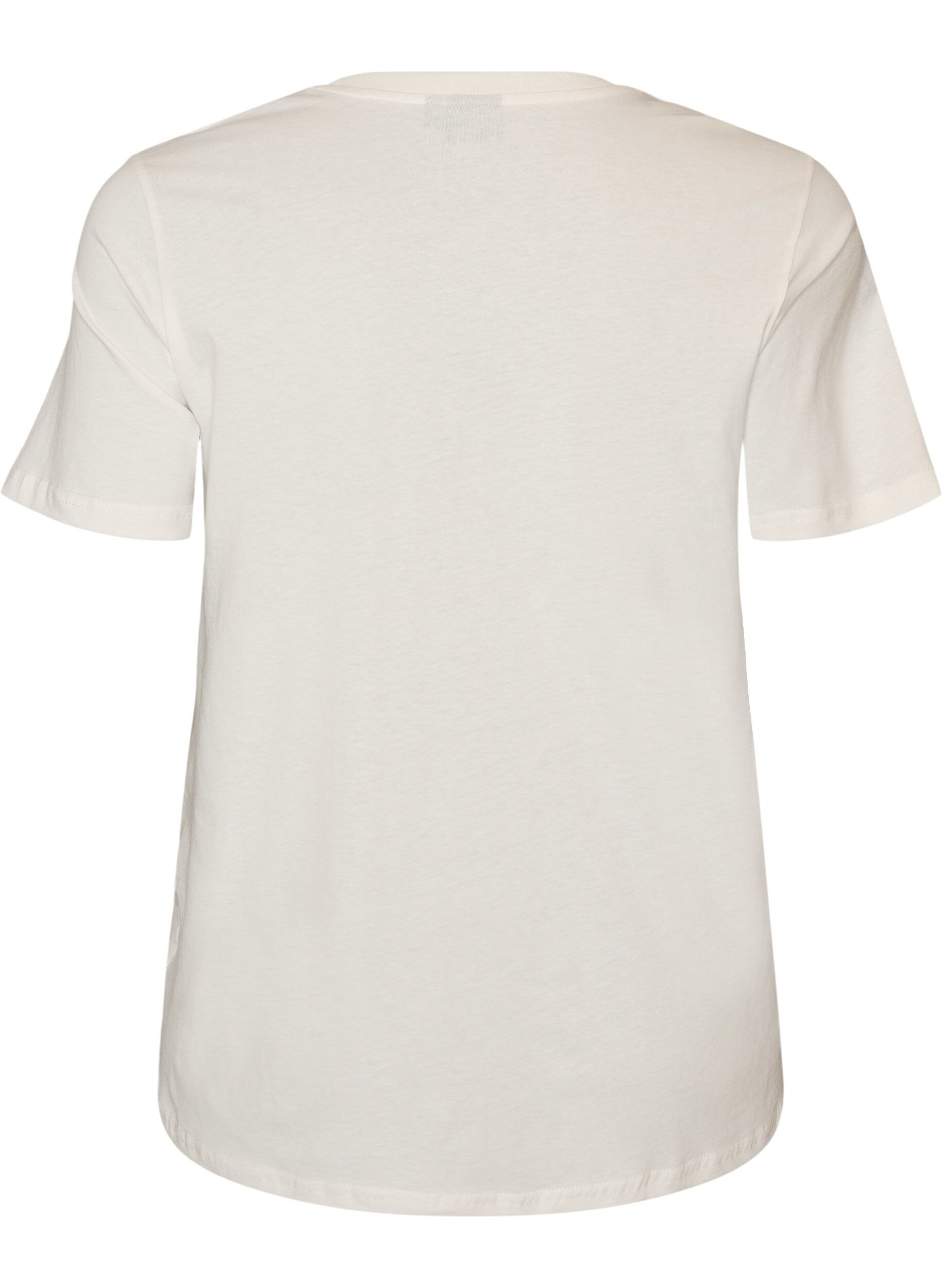 ZizziBomulds T-shirt med print, Hvid, Packshot image number 1