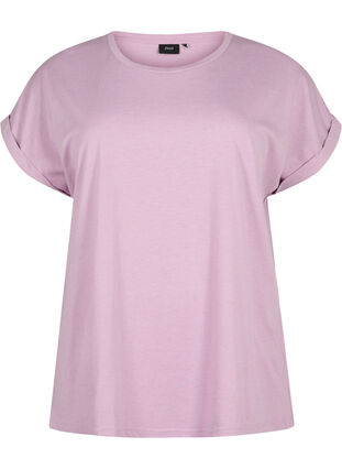 Kortærmet t-shirt i bomuldsblanding, Lavender Mist, Packshot image number 0