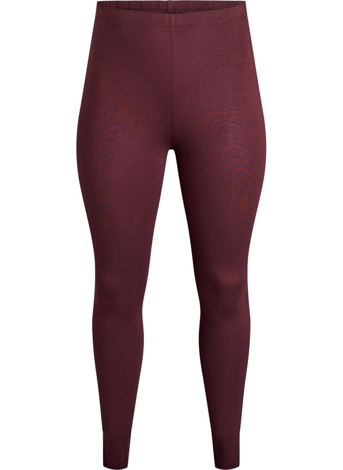 Basis leggings med ekstra l&aelig;ngde, M&oslash;rk Bordeaux, Packshot image number 0