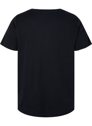 Bomulds t-shirt med pailletter, Black w. Love, Packshot image number 1