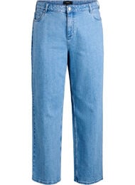 Wide leg jeans med h&oslash;j talje, Bl&aring;