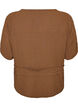 Bluse med struktur og bindeb&aring;nd i taljen, Brun, Packshot image number 1
