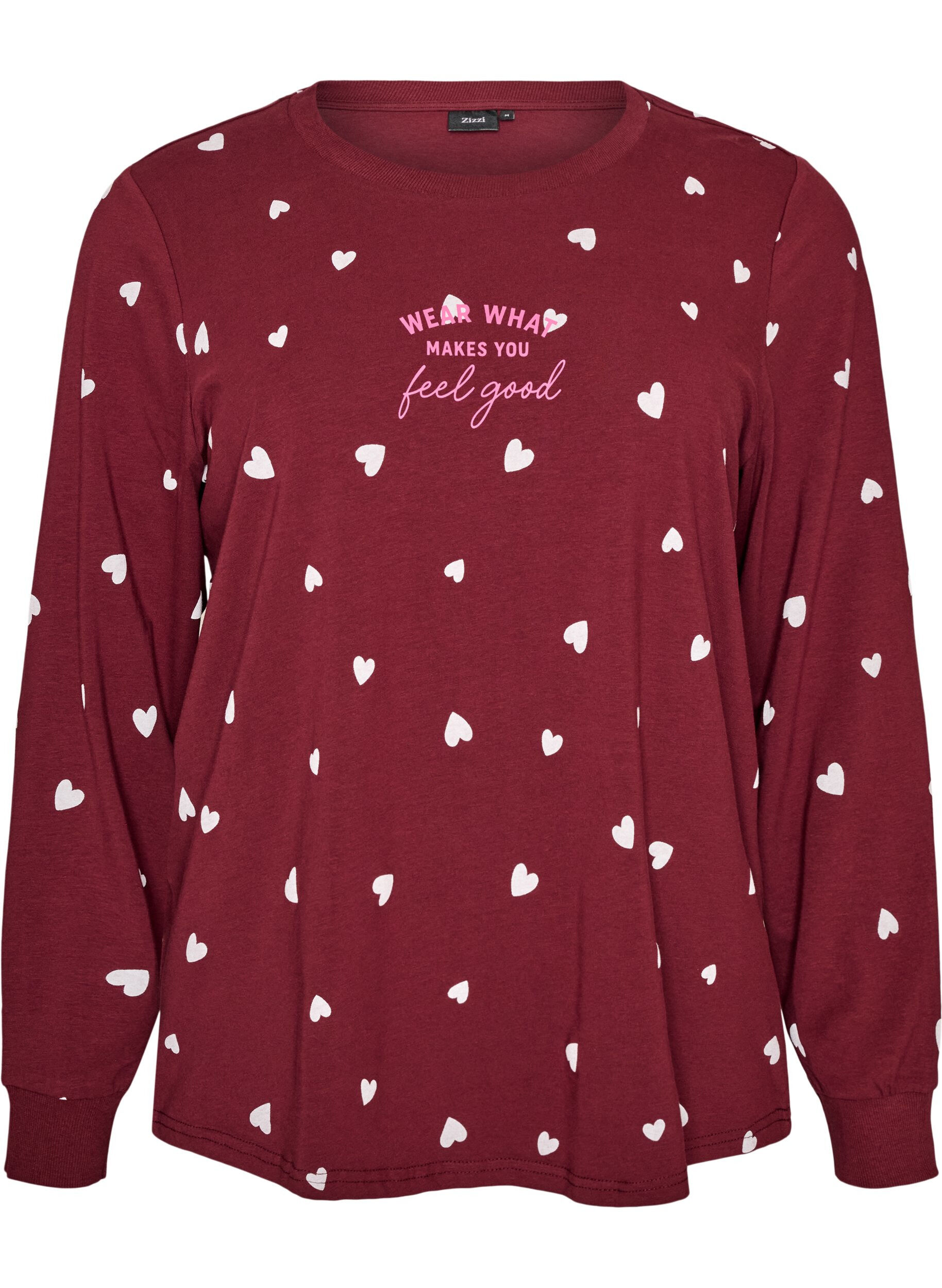 Natbluse med print