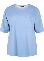 Bluse med 1/2 ærmer, Faded Denim