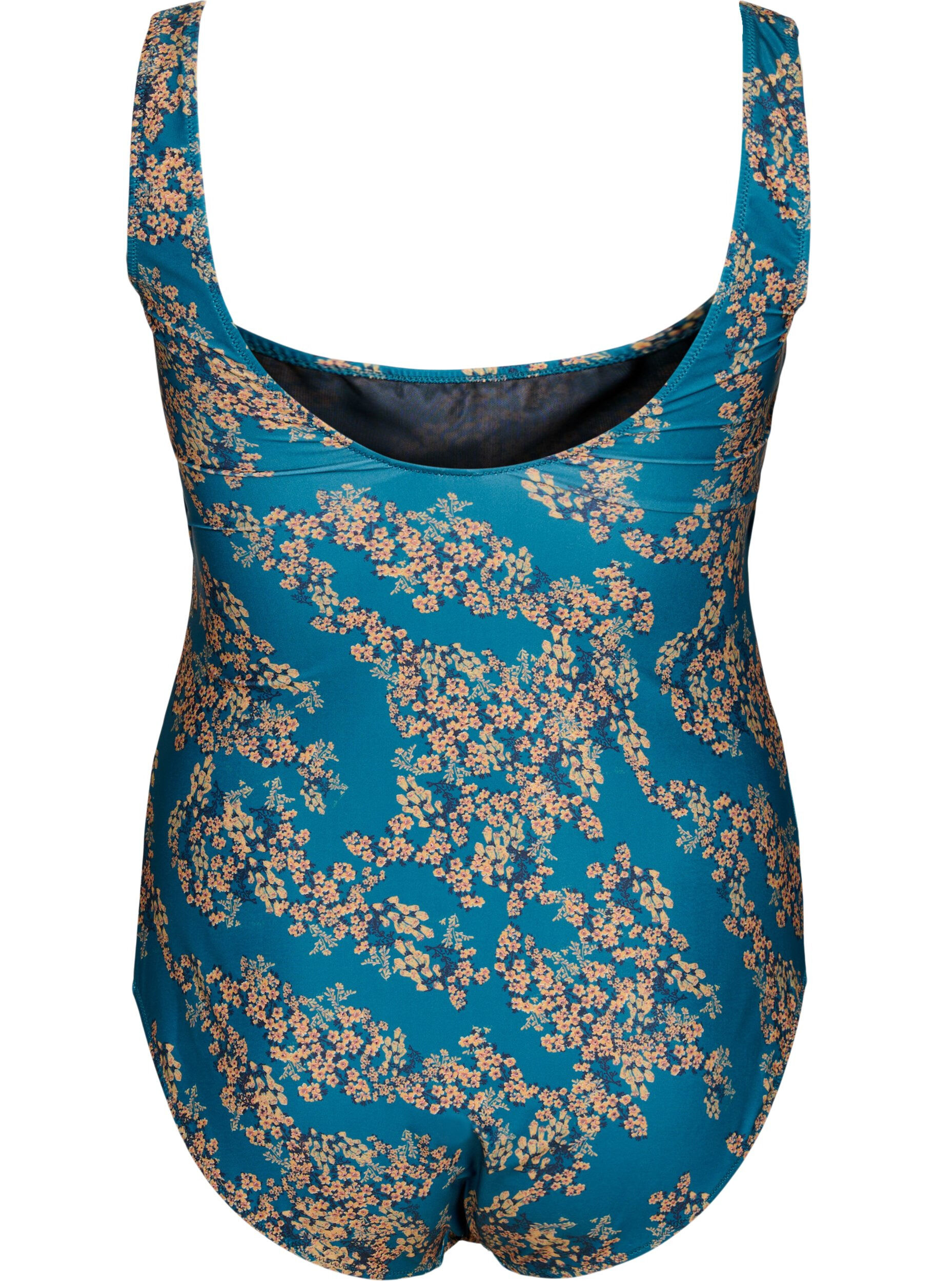 Zizzi Badedragt med blomsterprint, Zebra Flower, Packshot image number 1