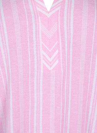 Stribet bluse i hør-viskosemix, Rosebloom Wh.Stripe, Packshot image number 2