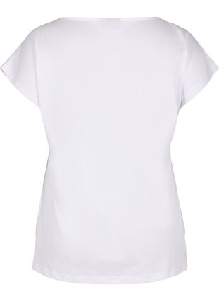 T-shirt med brystlomme i økologisk bomuld, Bright White, Packshot image number 1