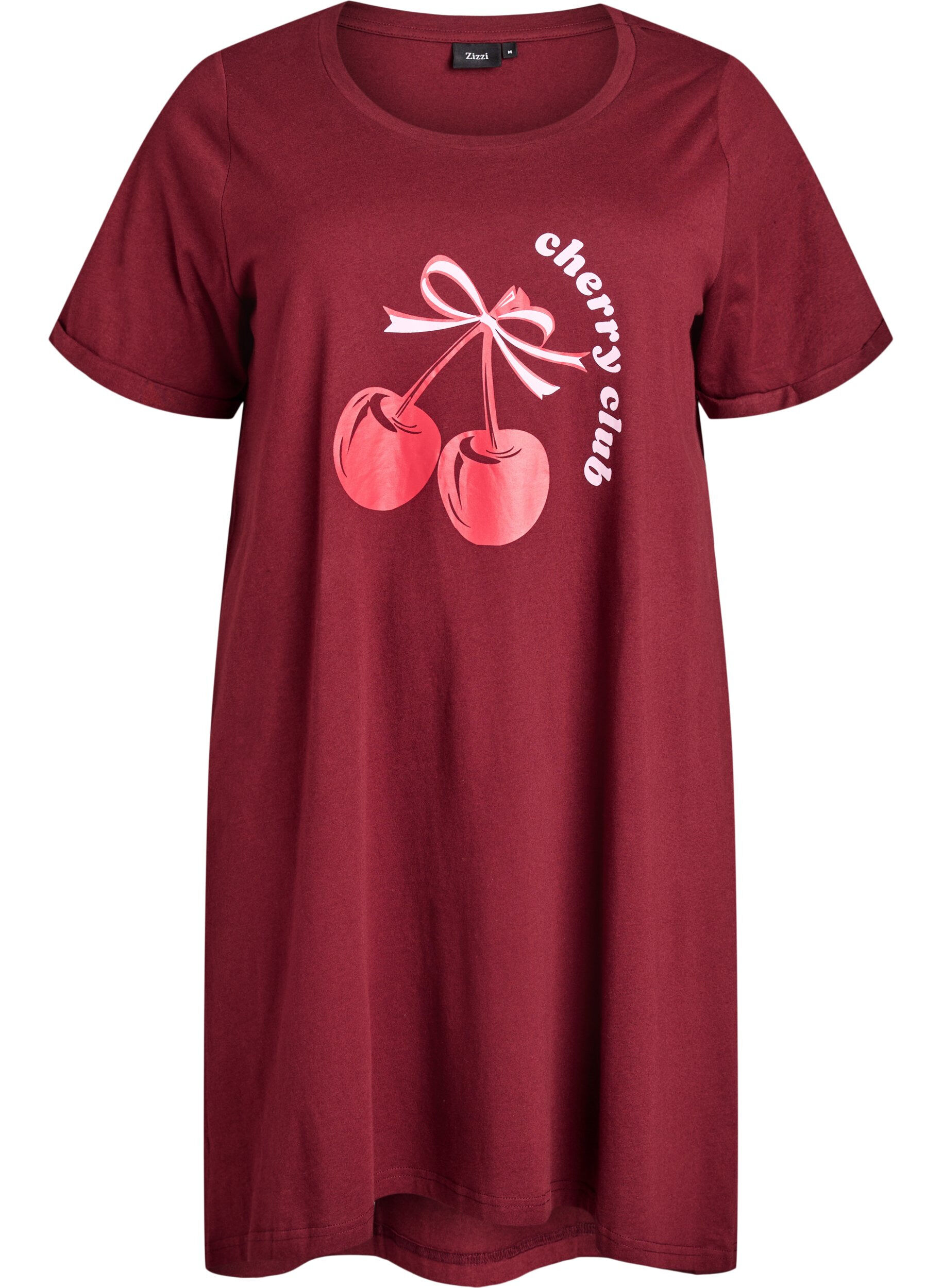 Kort&aelig;rmet natkjole i &oslash;kologisk bomuld 