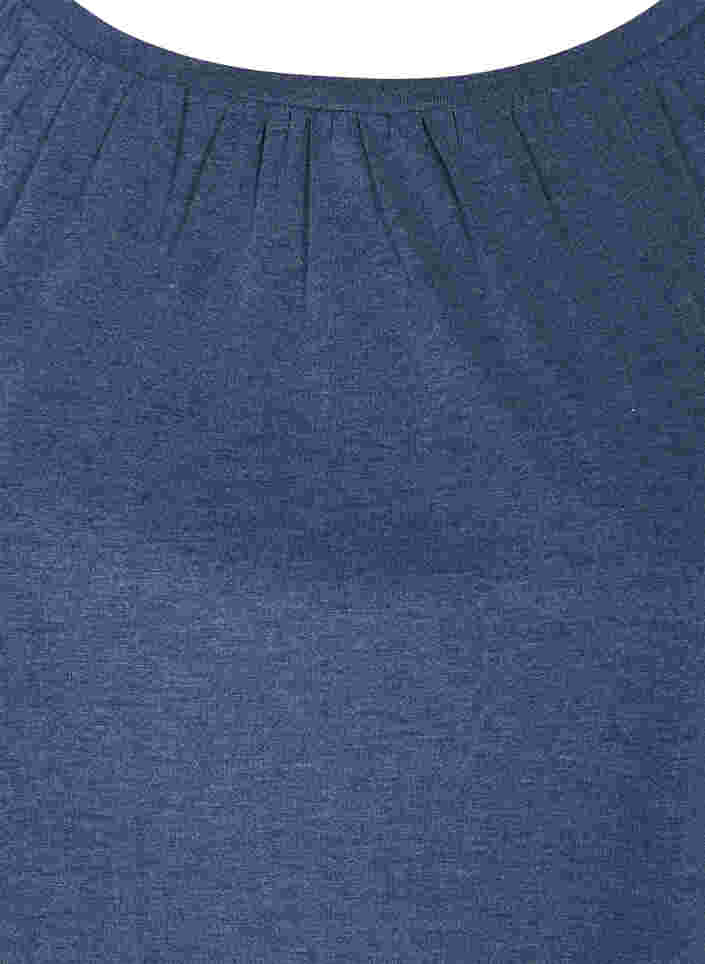 Ensfarvet bluse med 2/4 ærmer, Navy Blazer Mél, Packshot image number 2